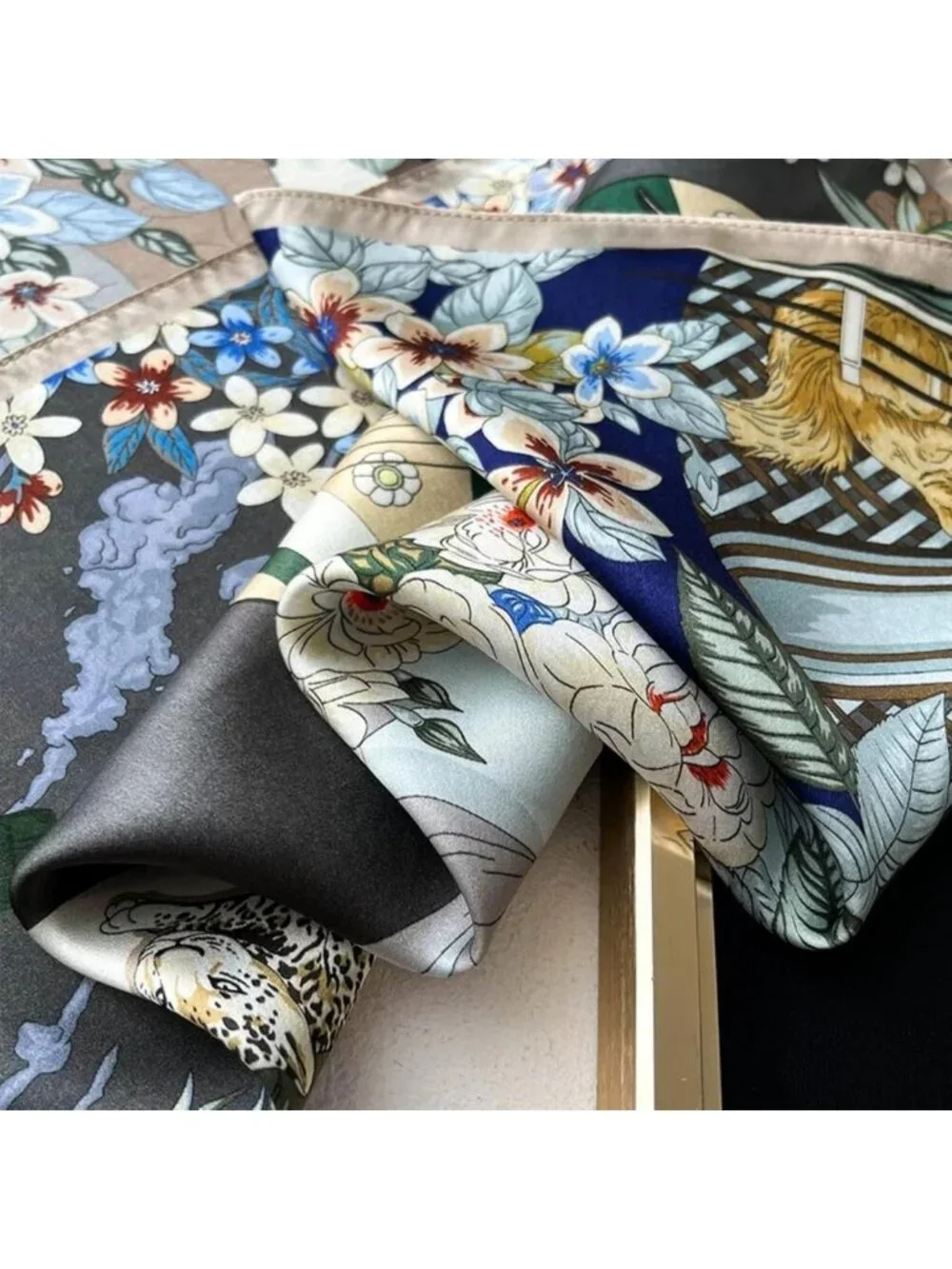 Luxury 100% Mulberry Silk Square Scarf for Women - 26x26 Inch Fashion Accessory